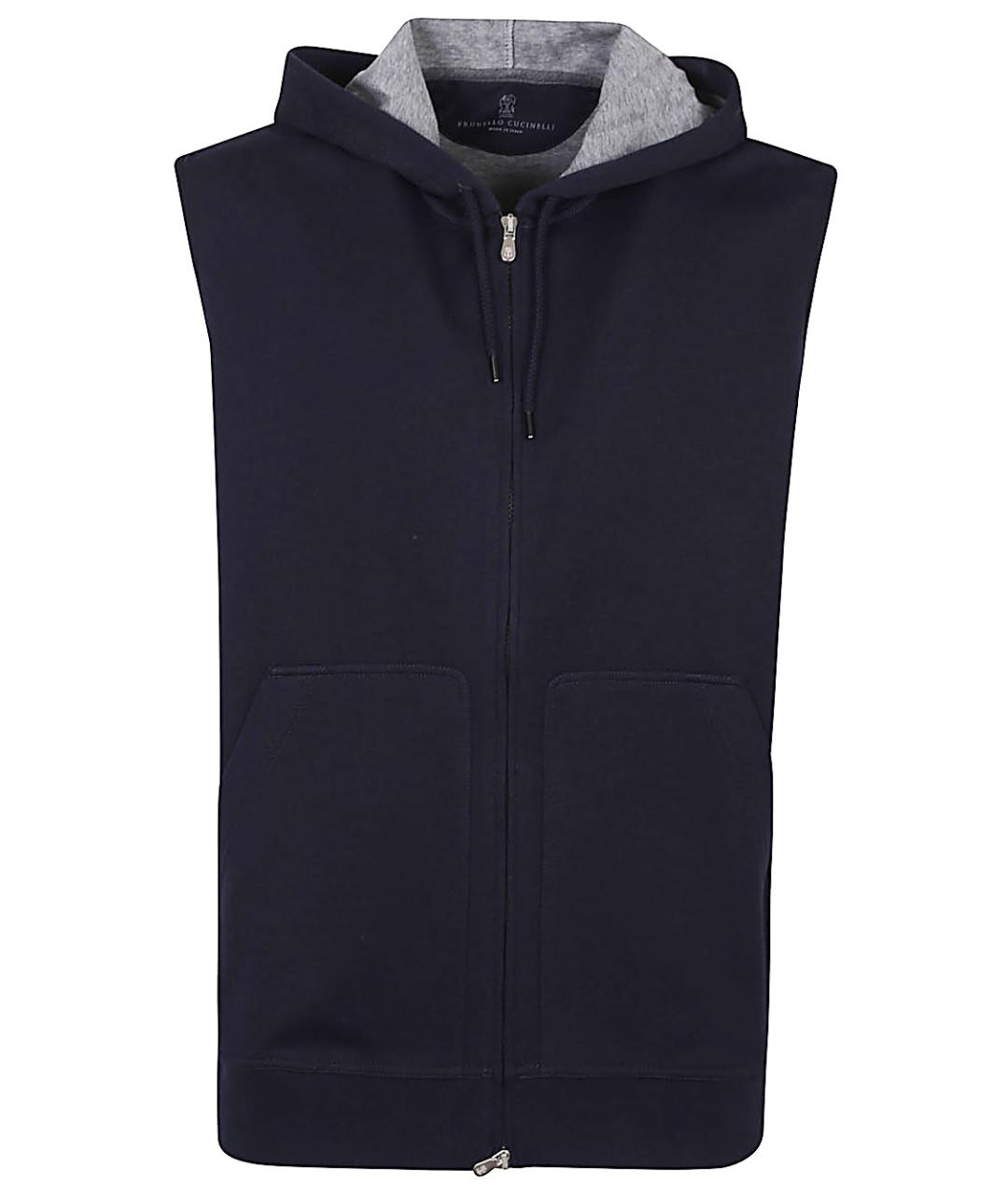 BRUNELLO CUCINELLI Синяя хлопковая жилетка, фото 1