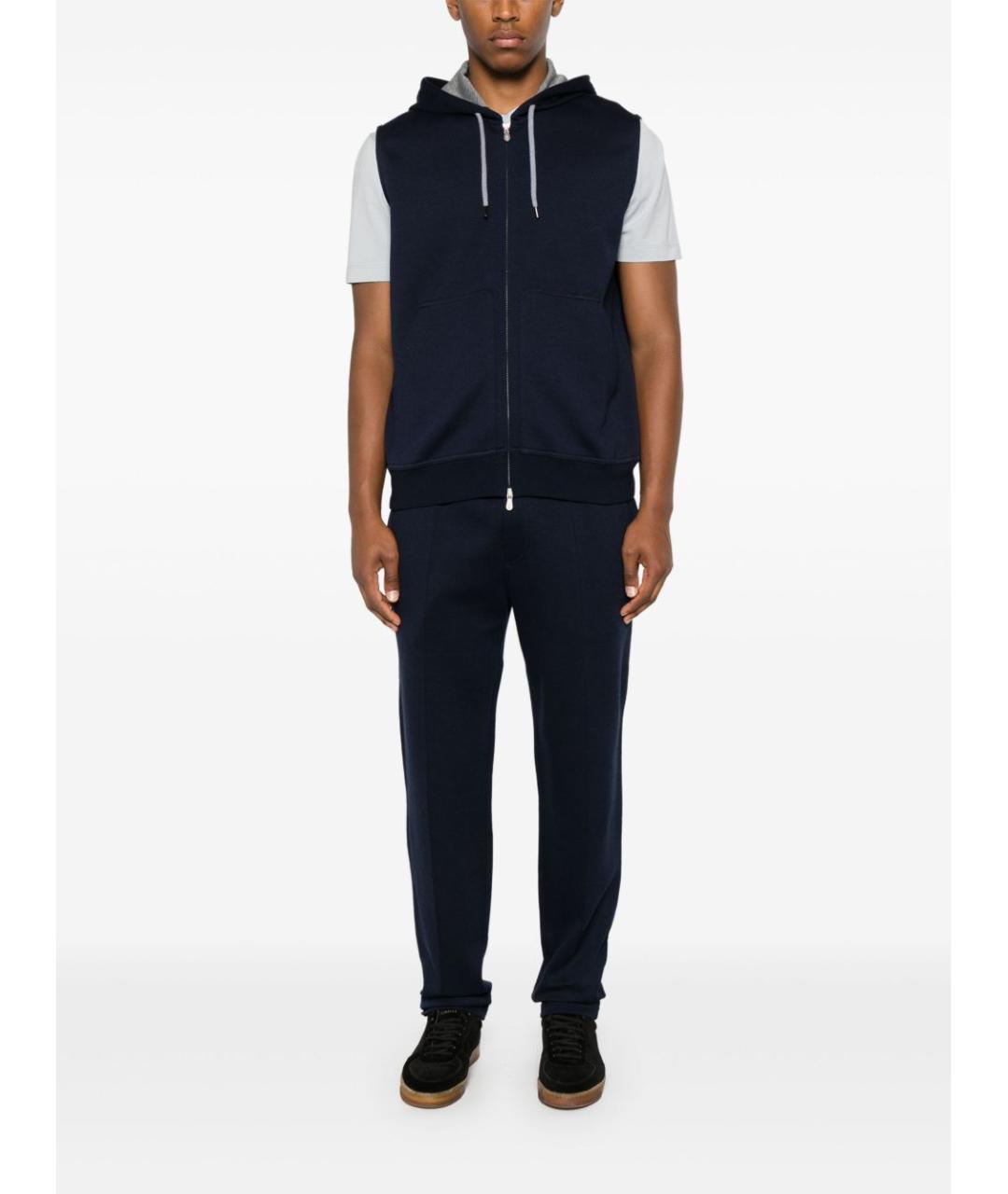 BRUNELLO CUCINELLI Синяя хлопковая жилетка, фото 7