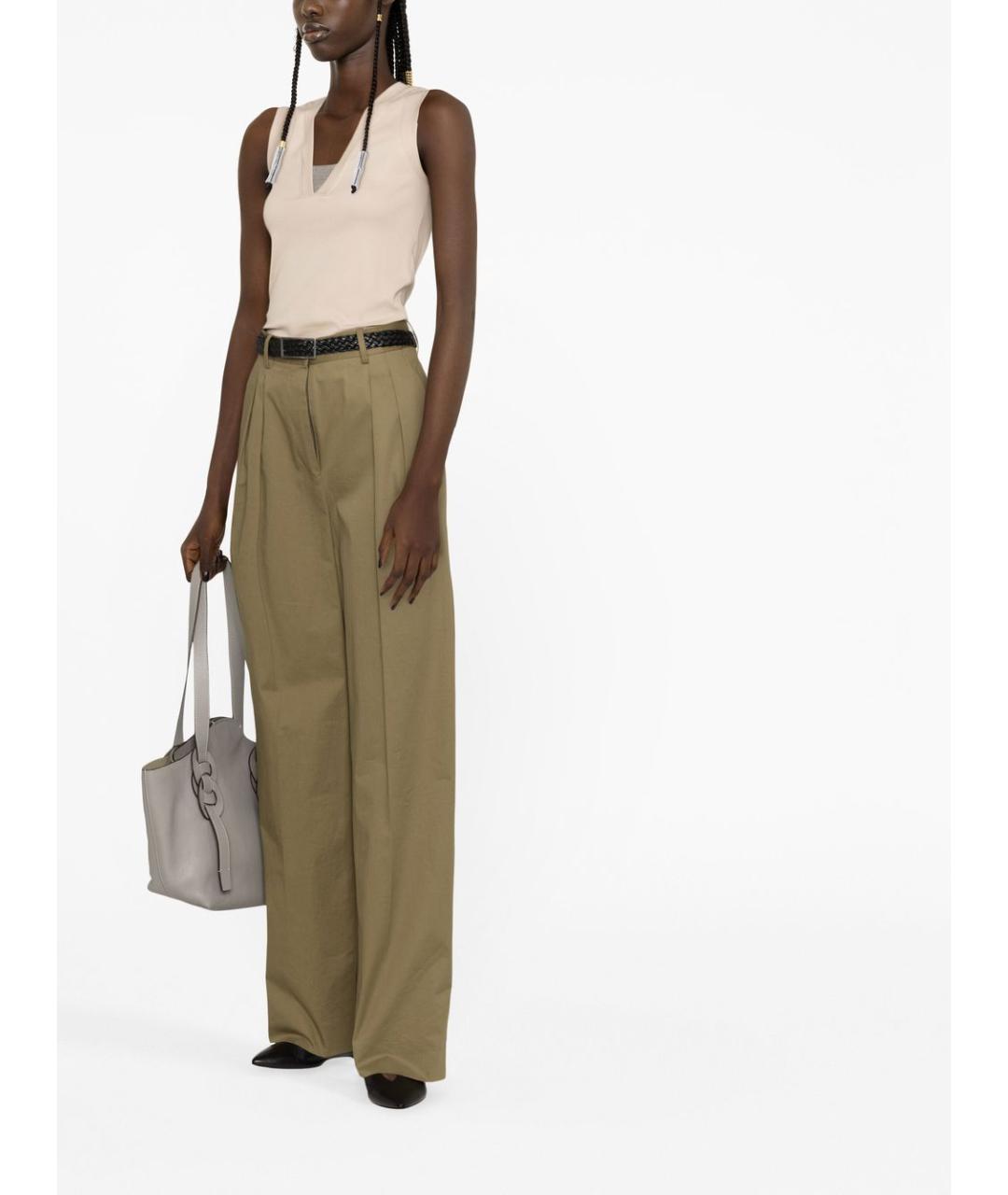 BRUNELLO CUCINELLI Бежевая хлопковая майка, фото 4