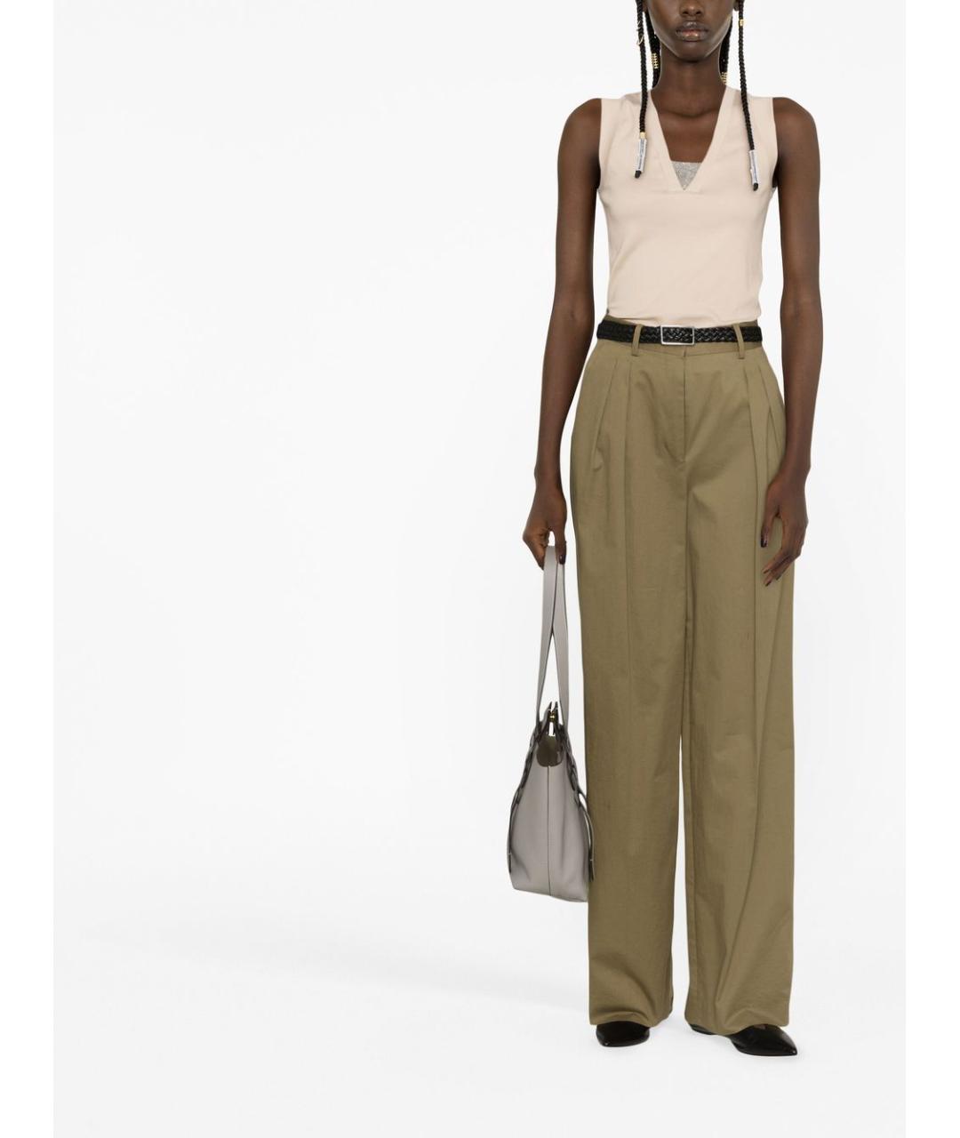 BRUNELLO CUCINELLI Бежевая хлопковая майка, фото 2