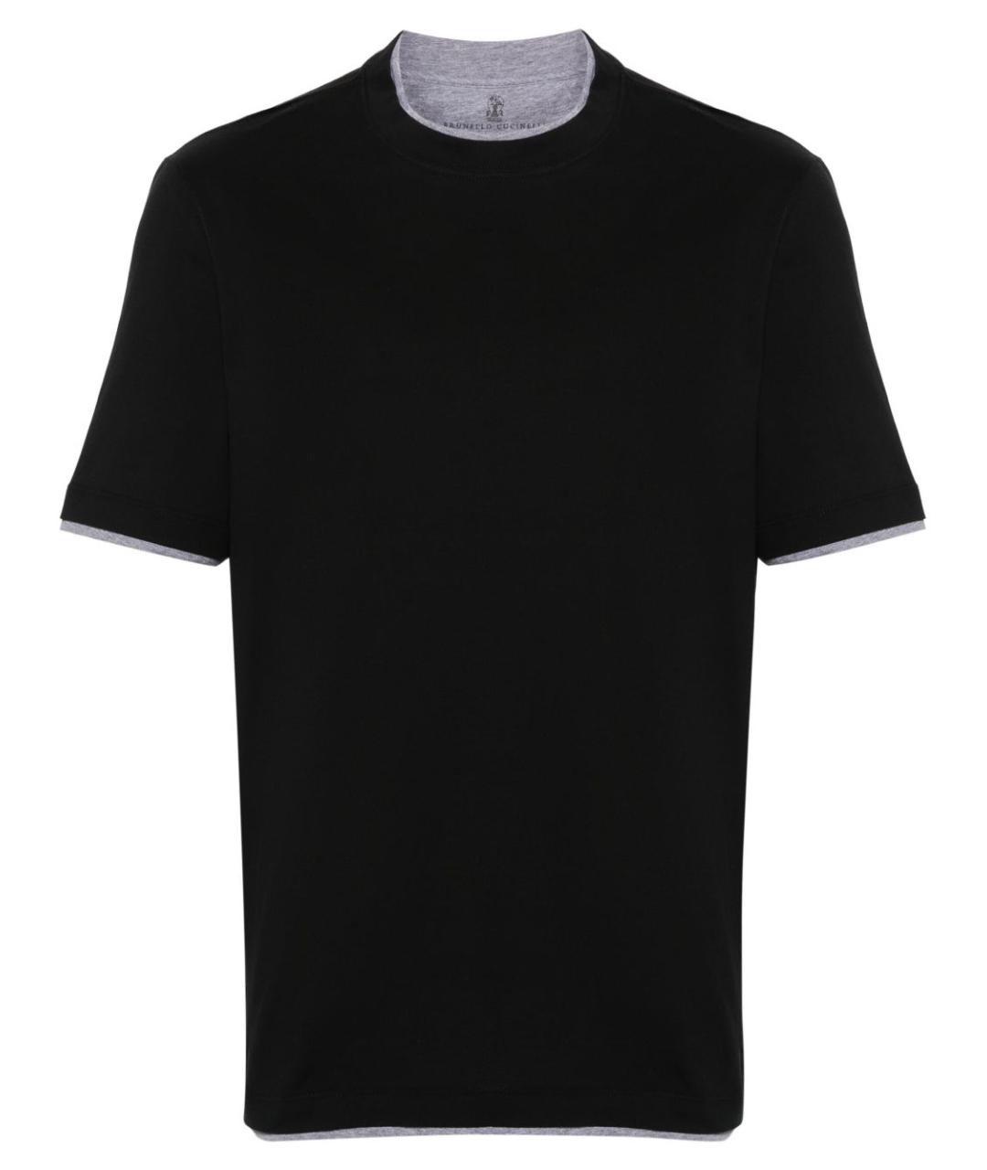 BRUNELLO CUCINELLI Черная хлопковая футболка, фото 1