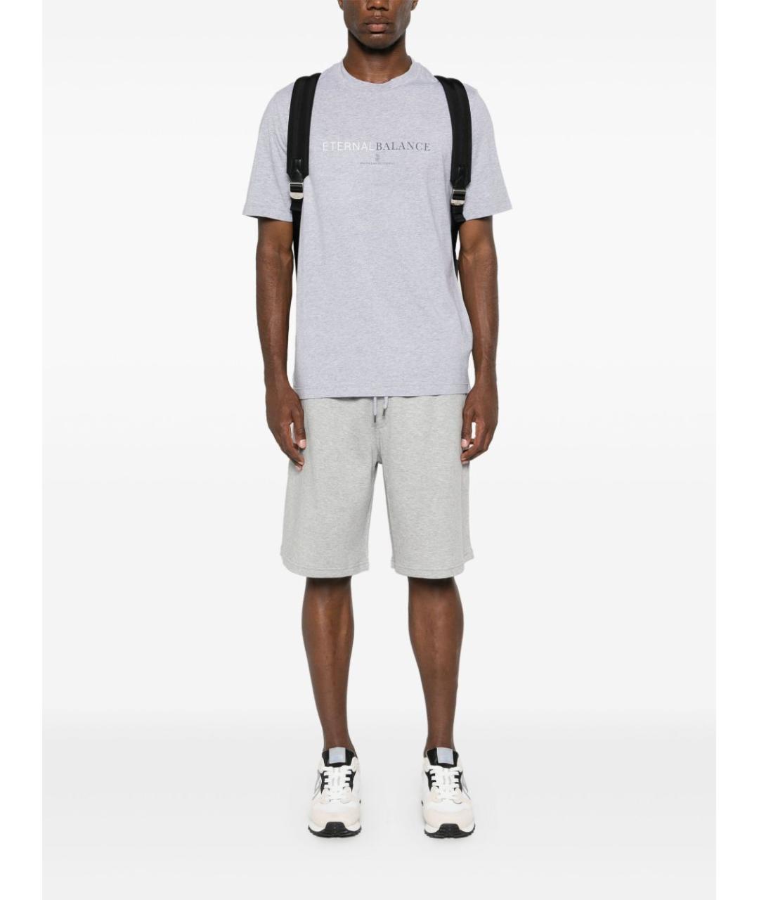 BRUNELLO CUCINELLI Серые хлопковые шорты, фото 5