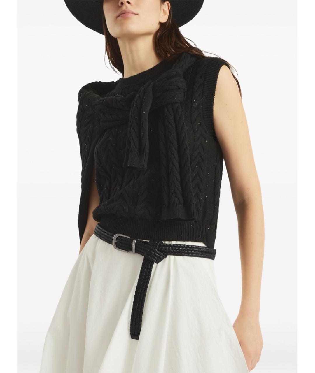 BRUNELLO CUCINELLI Черный кожаный ремень, фото 3