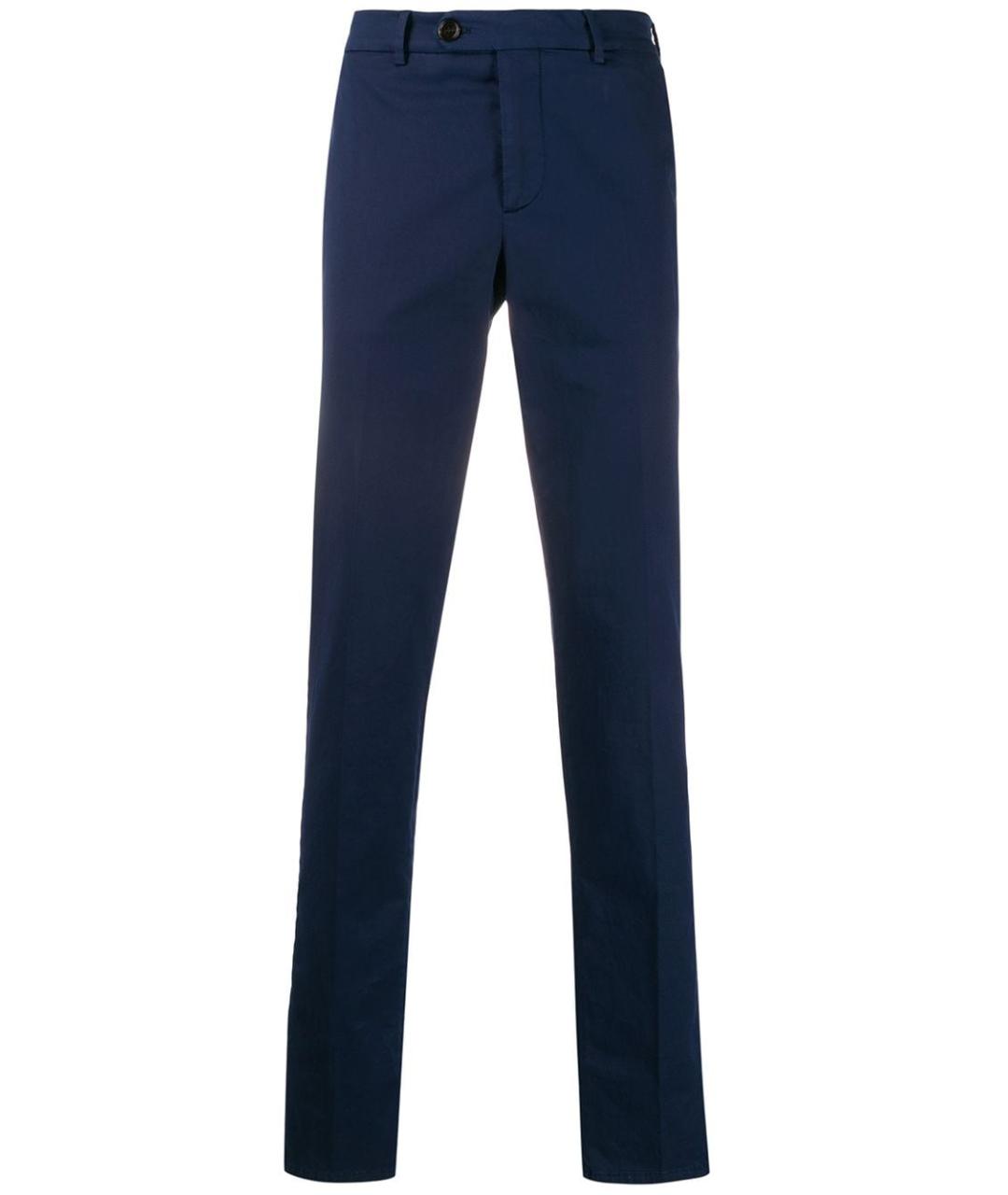 BRUNELLO CUCINELLI Синие хлопковые повседневные брюки, фото 1