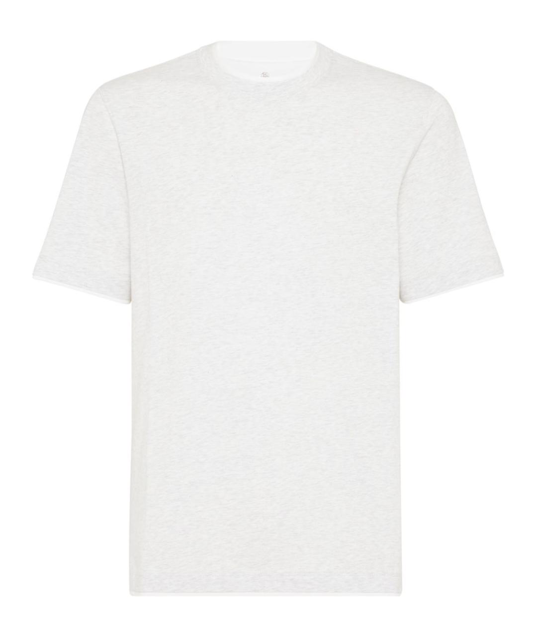 BRUNELLO CUCINELLI Серая хлопковая футболка, фото 1