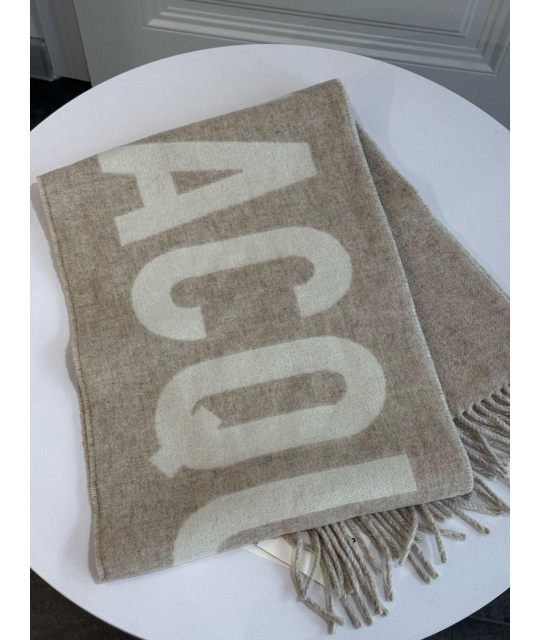 JACQUEMUS Бежевый шерстяной шарф, фото 7