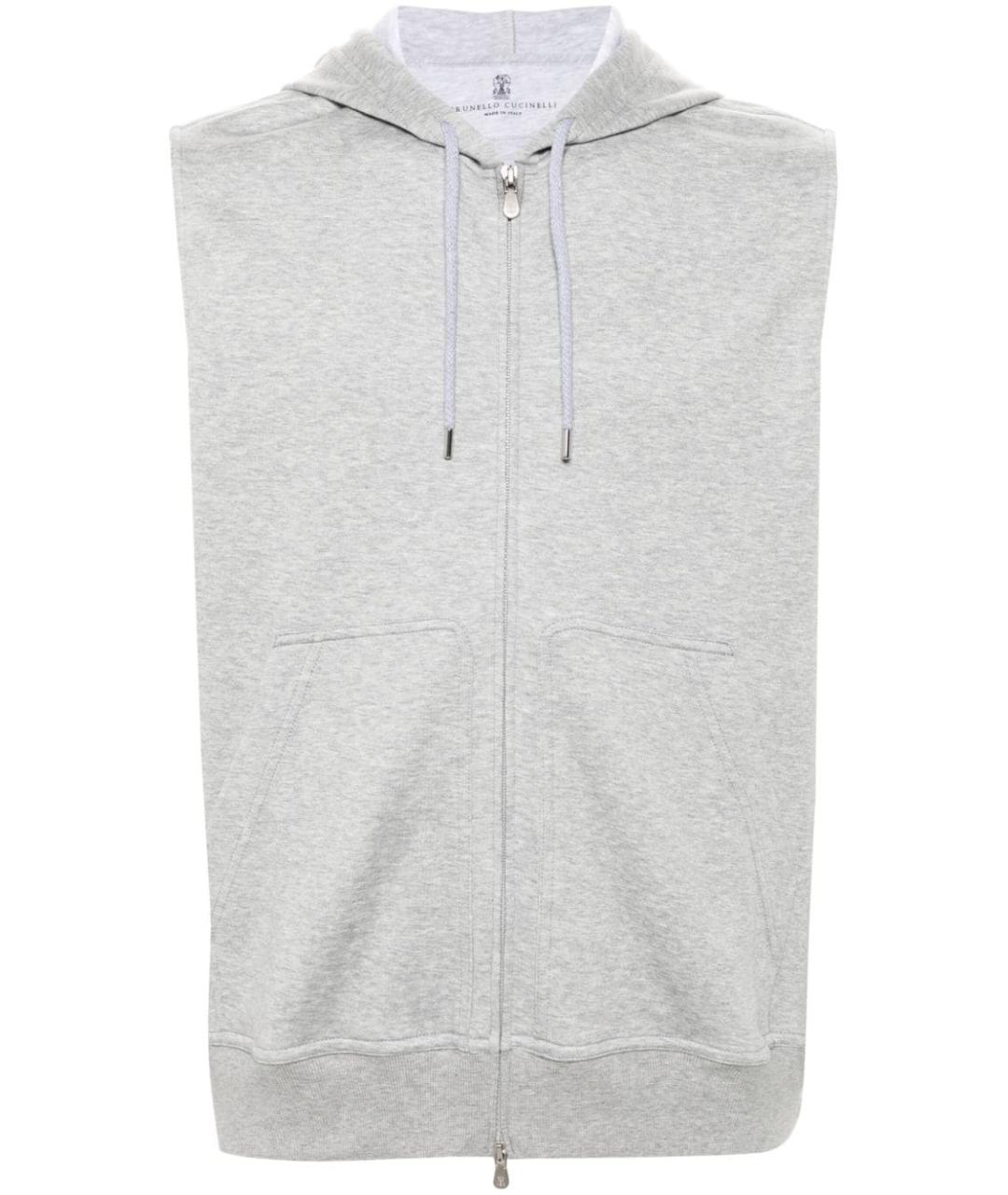 BRUNELLO CUCINELLI Серый хлопковый жилет, фото 1