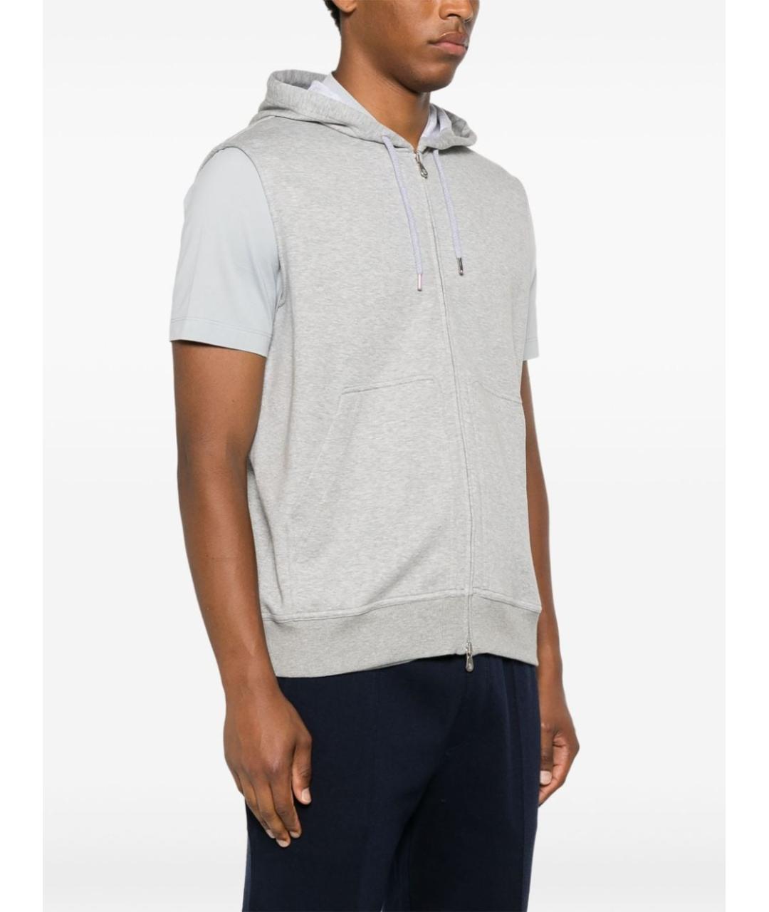 BRUNELLO CUCINELLI Серый хлопковый жилет, фото 3