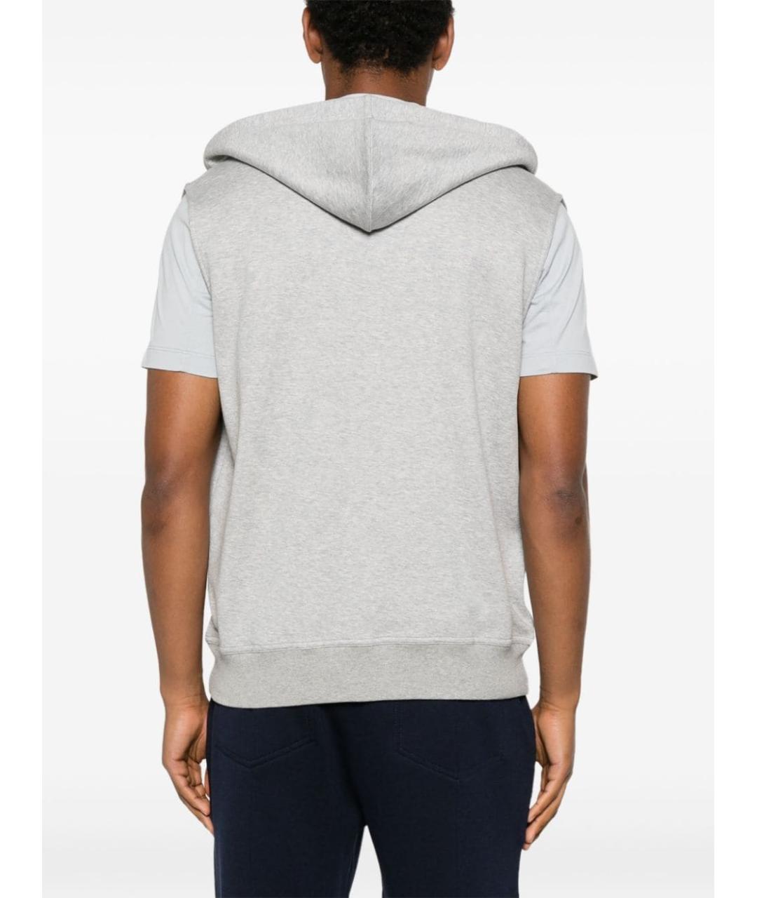 BRUNELLO CUCINELLI Серый хлопковый жилет, фото 4