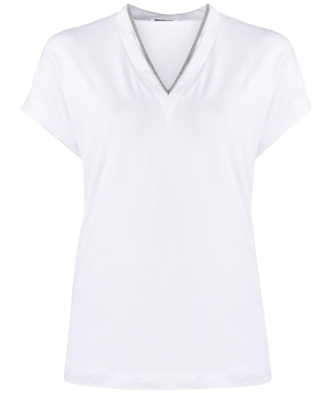 BRUNELLO CUCINELLI Белая хлопковая футболка, фото 1