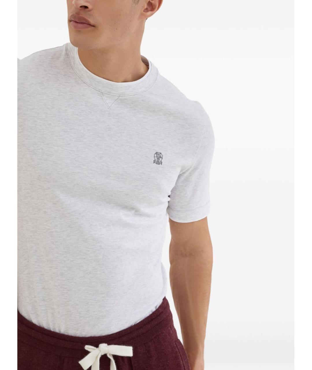 BRUNELLO CUCINELLI Белая хлопковая футболка, фото 5