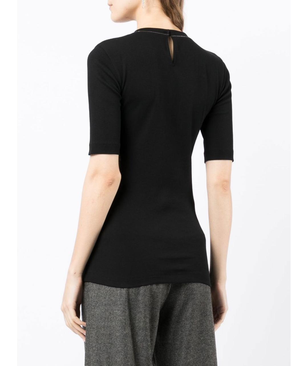 BRUNELLO CUCINELLI Черная хлопковая футболка, фото 3