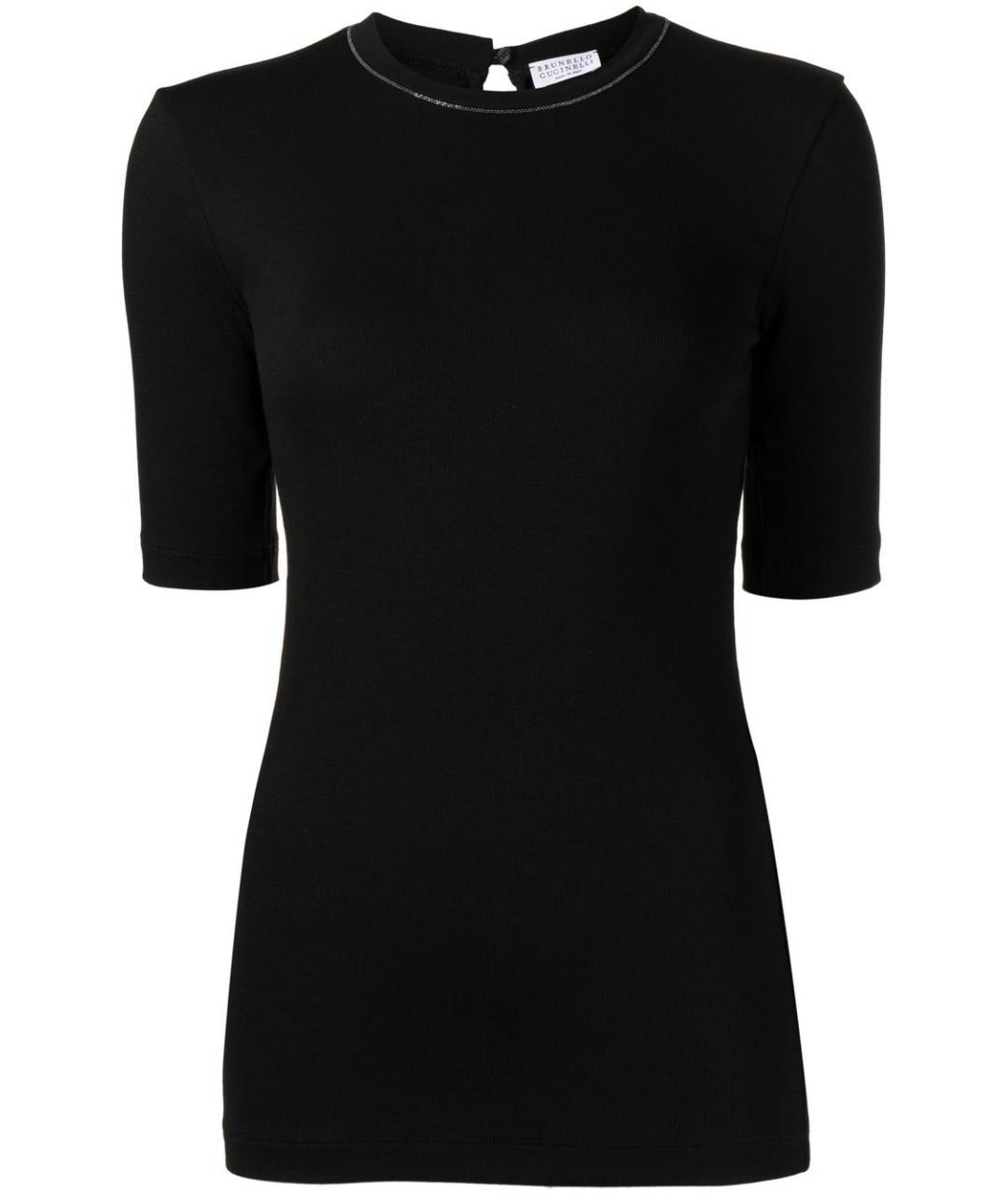 BRUNELLO CUCINELLI Черная хлопковая футболка, фото 1