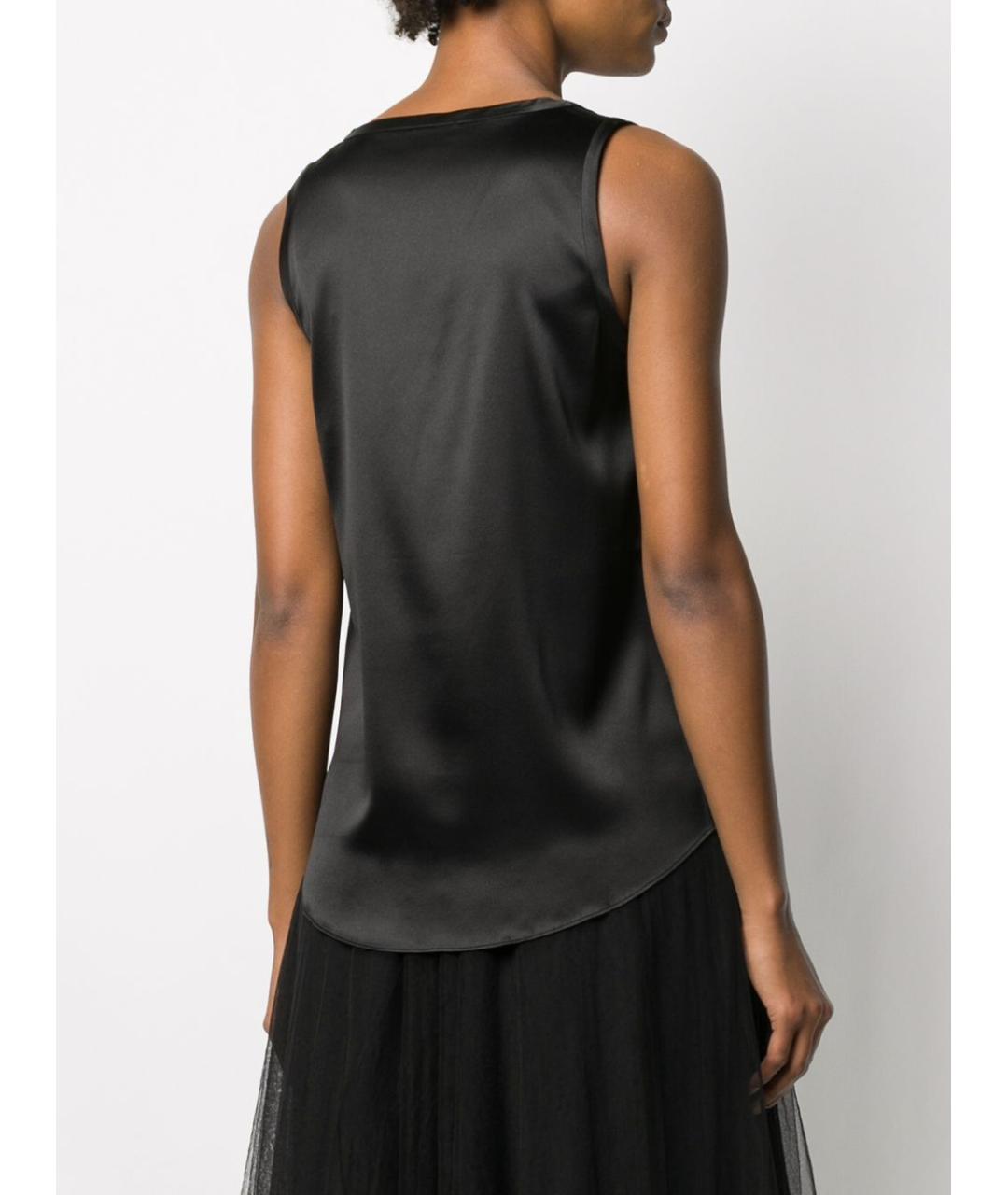 BRUNELLO CUCINELLI Черная шелковая майка, фото 3