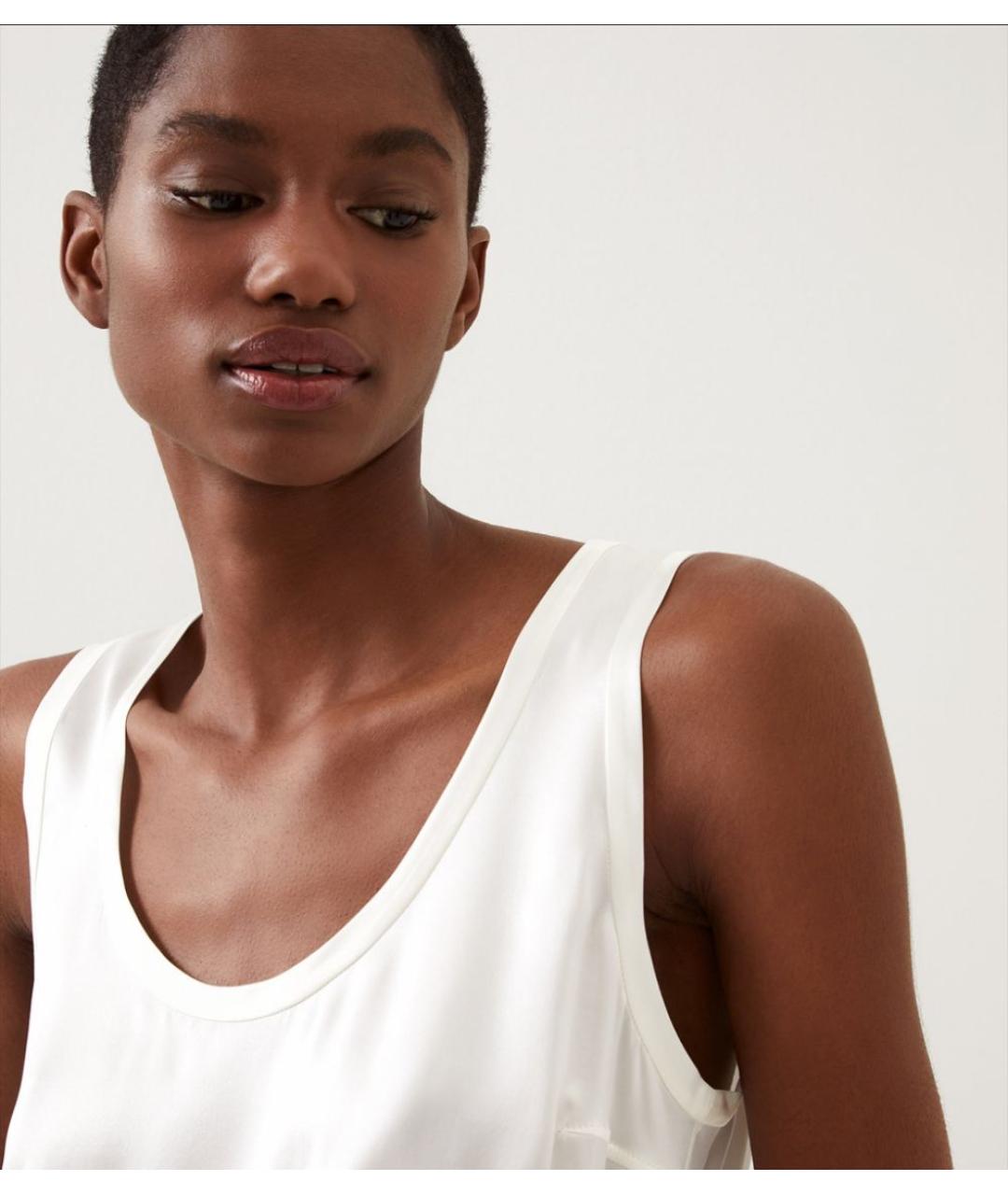 BRUNELLO CUCINELLI Белая шелковая майка, фото 9