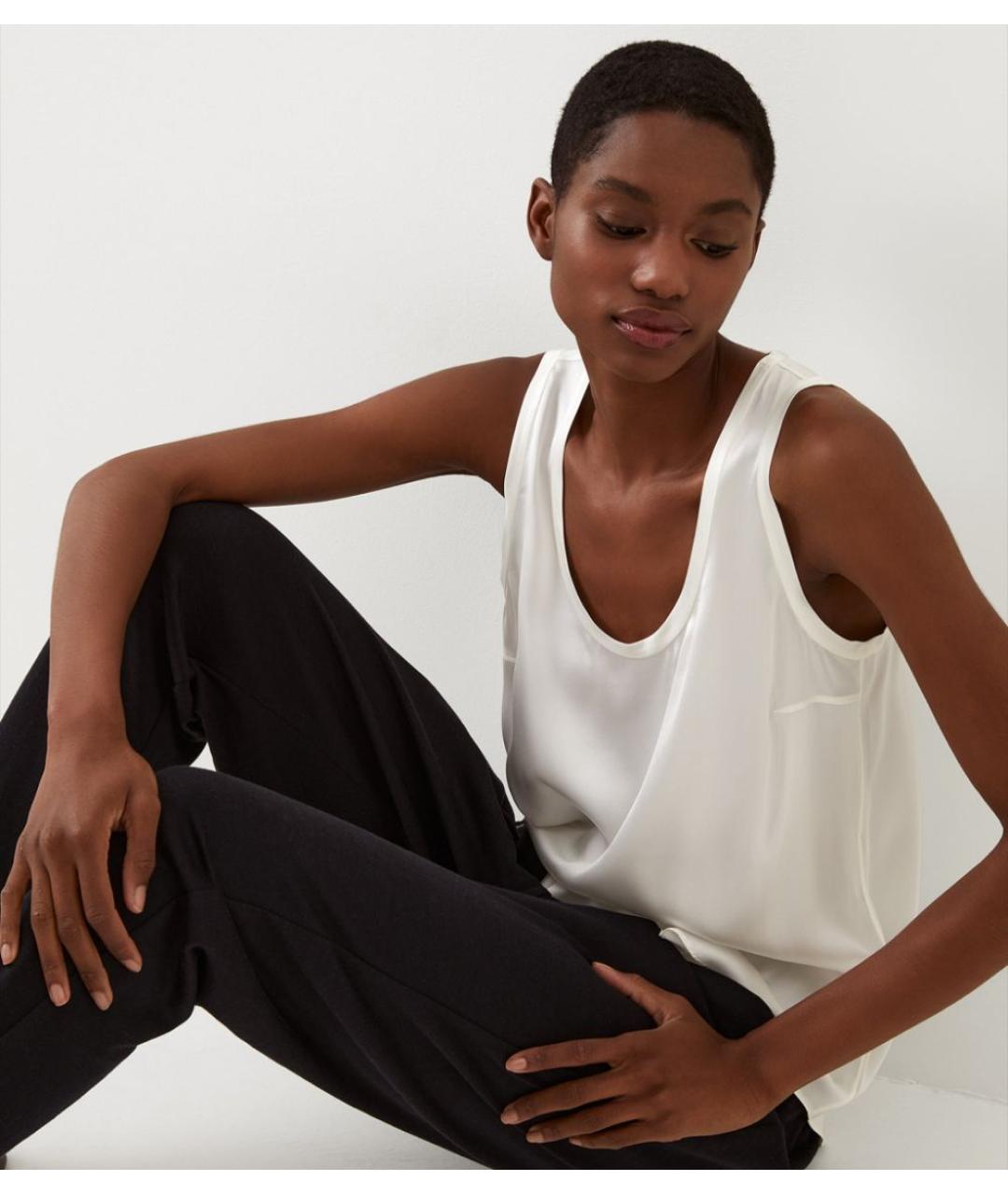 BRUNELLO CUCINELLI Белая шелковая майка, фото 6