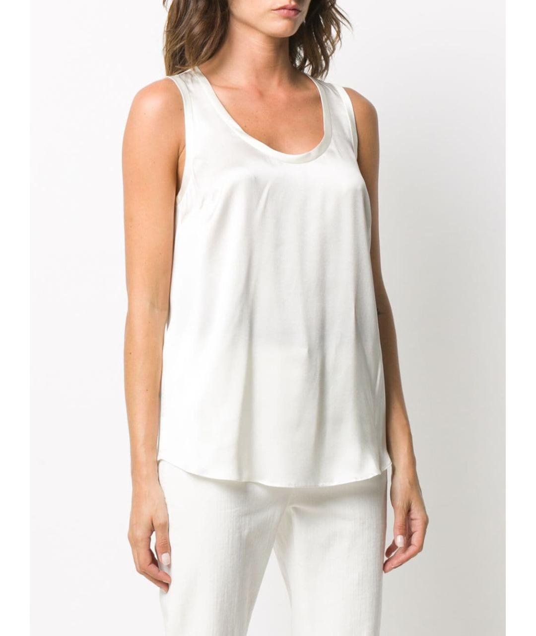 BRUNELLO CUCINELLI Белая шелковая майка, фото 3