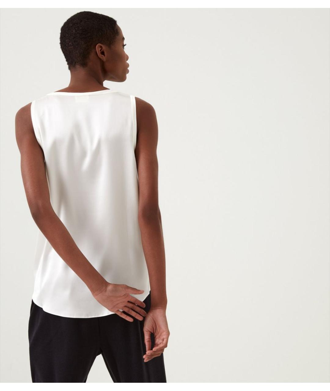 BRUNELLO CUCINELLI Белая шелковая майка, фото 7