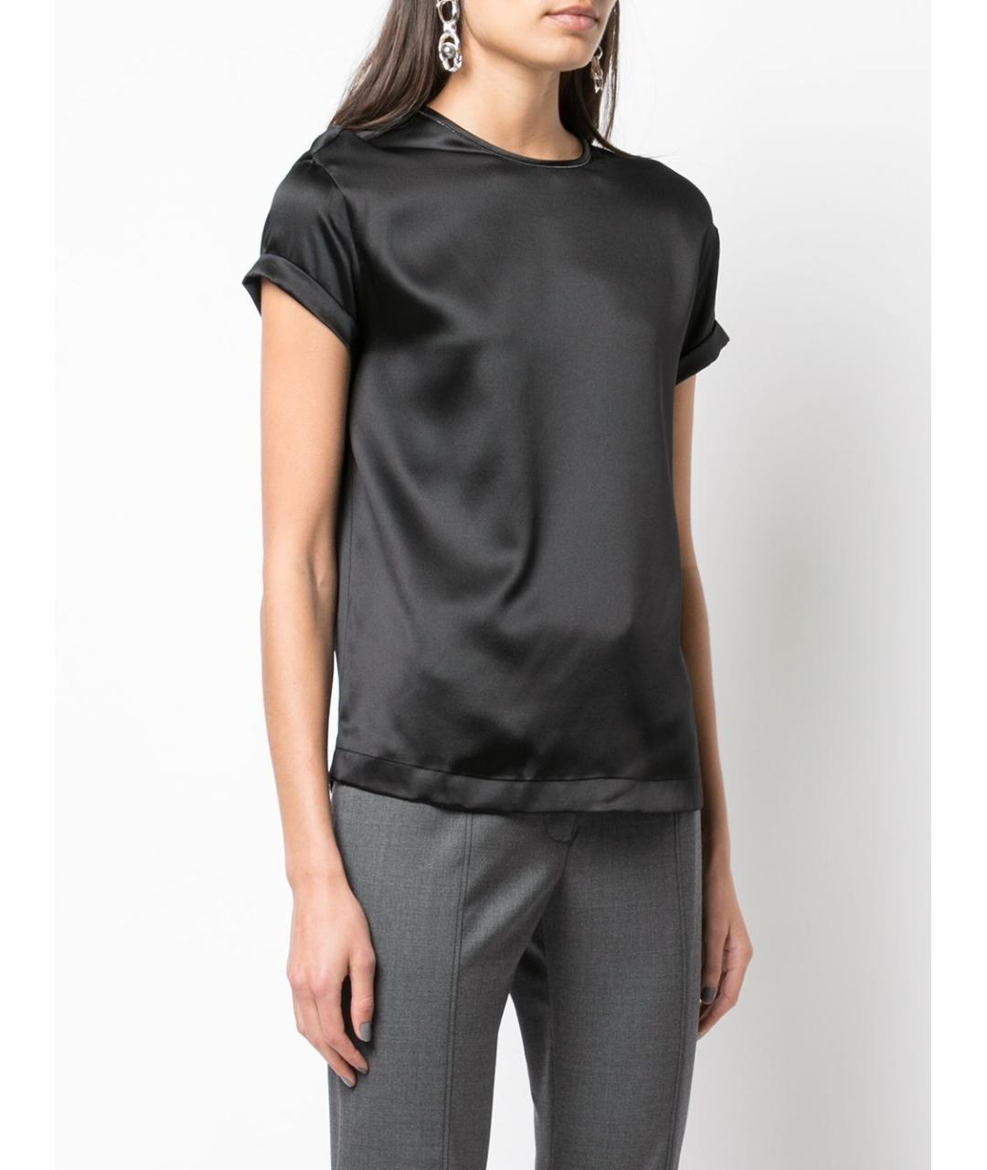 BRUNELLO CUCINELLI Черная шелковая блузы, фото 3