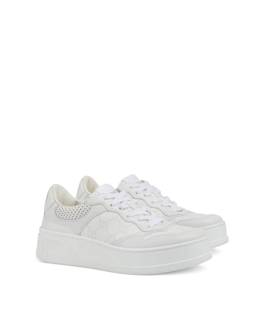 GUCCI Белые кожаные кеды, фото 2