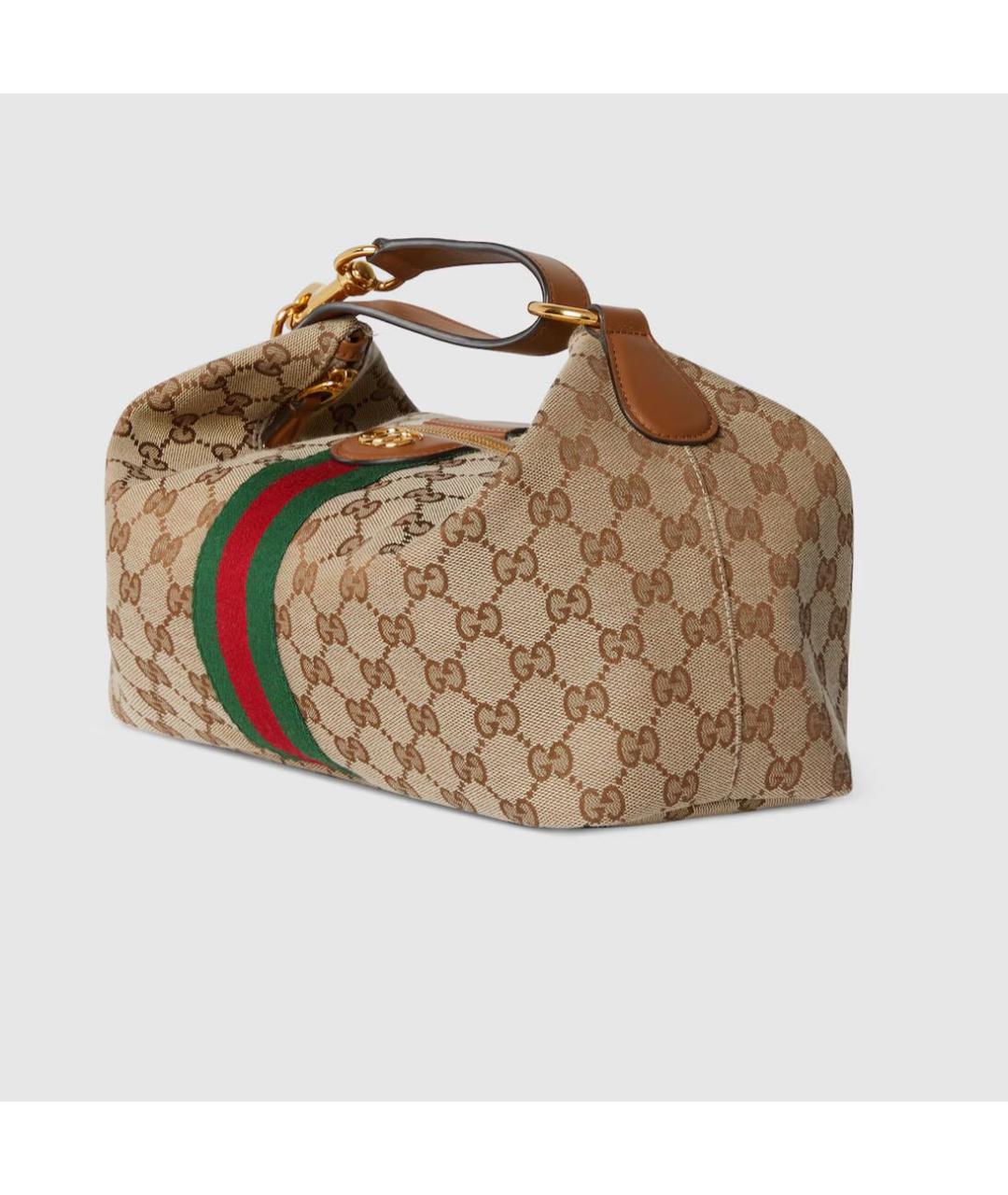 GUCCI Коричневая кожаная сумка с короткими ручками, фото 2