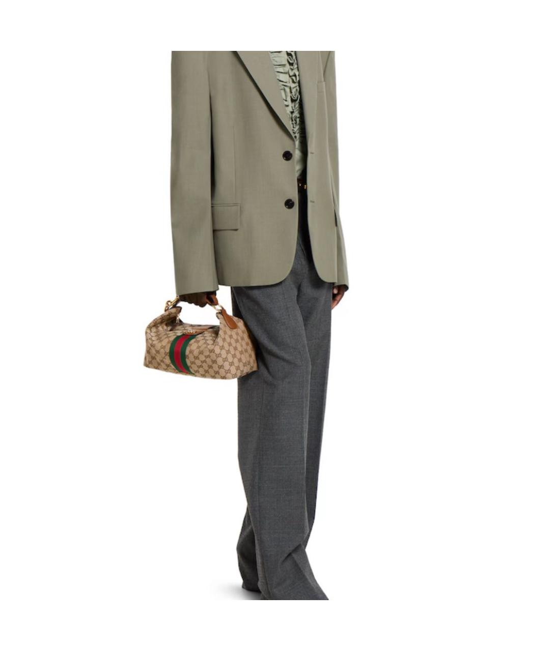 GUCCI Коричневая кожаная сумка с короткими ручками, фото 3