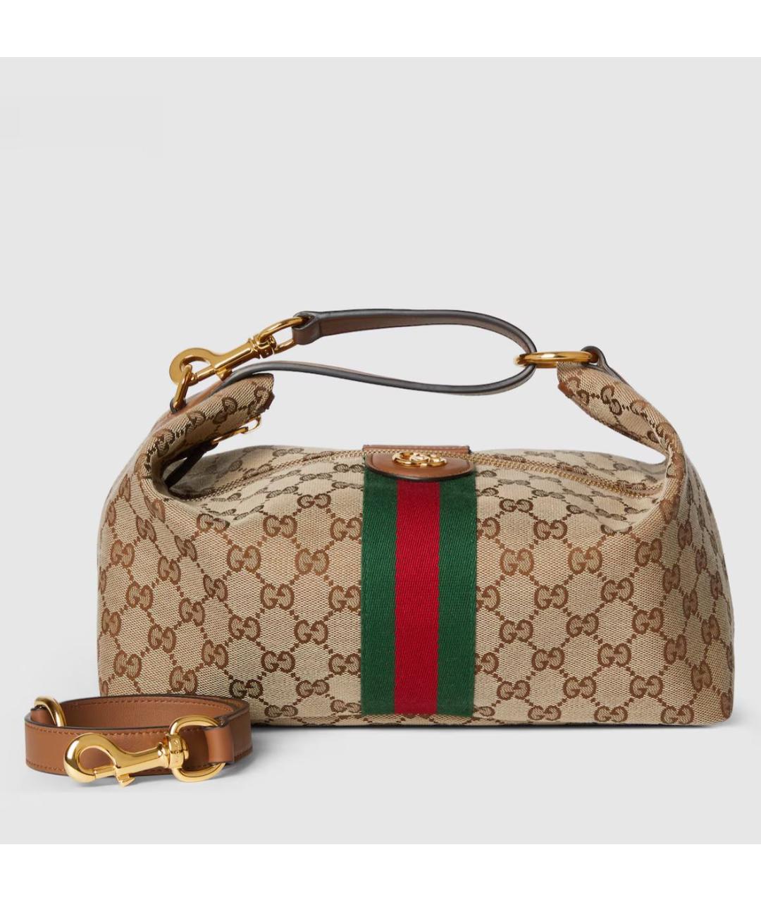 GUCCI Коричневая кожаная сумка с короткими ручками, фото 5