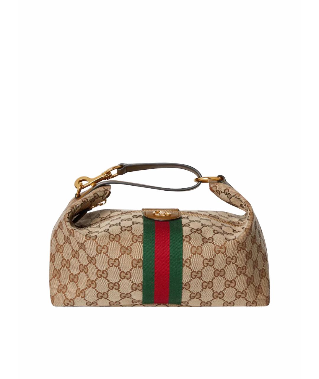 GUCCI Коричневая кожаная сумка с короткими ручками, фото 1