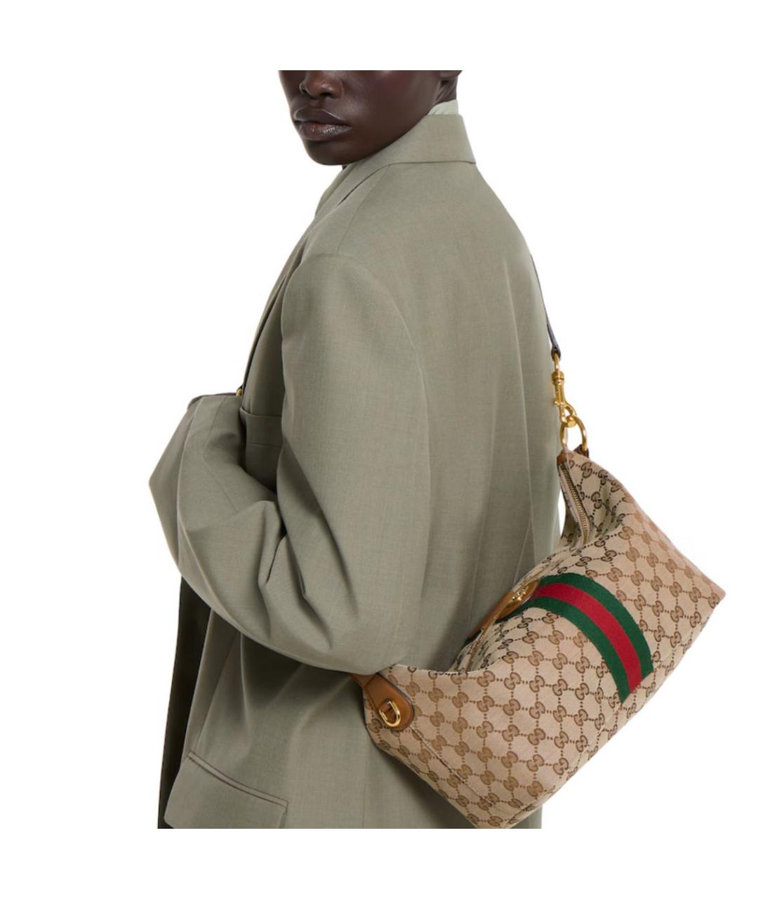 GUCCI Коричневая кожаная сумка с короткими ручками, фото 4