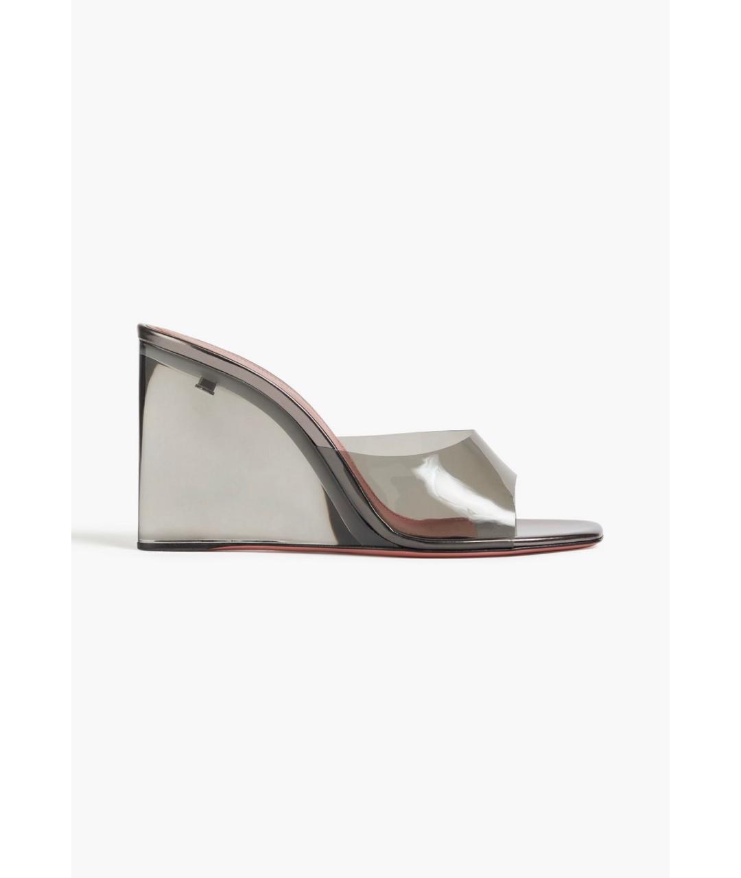 Amina Muaddi Серые резиновые мюли, фото 5