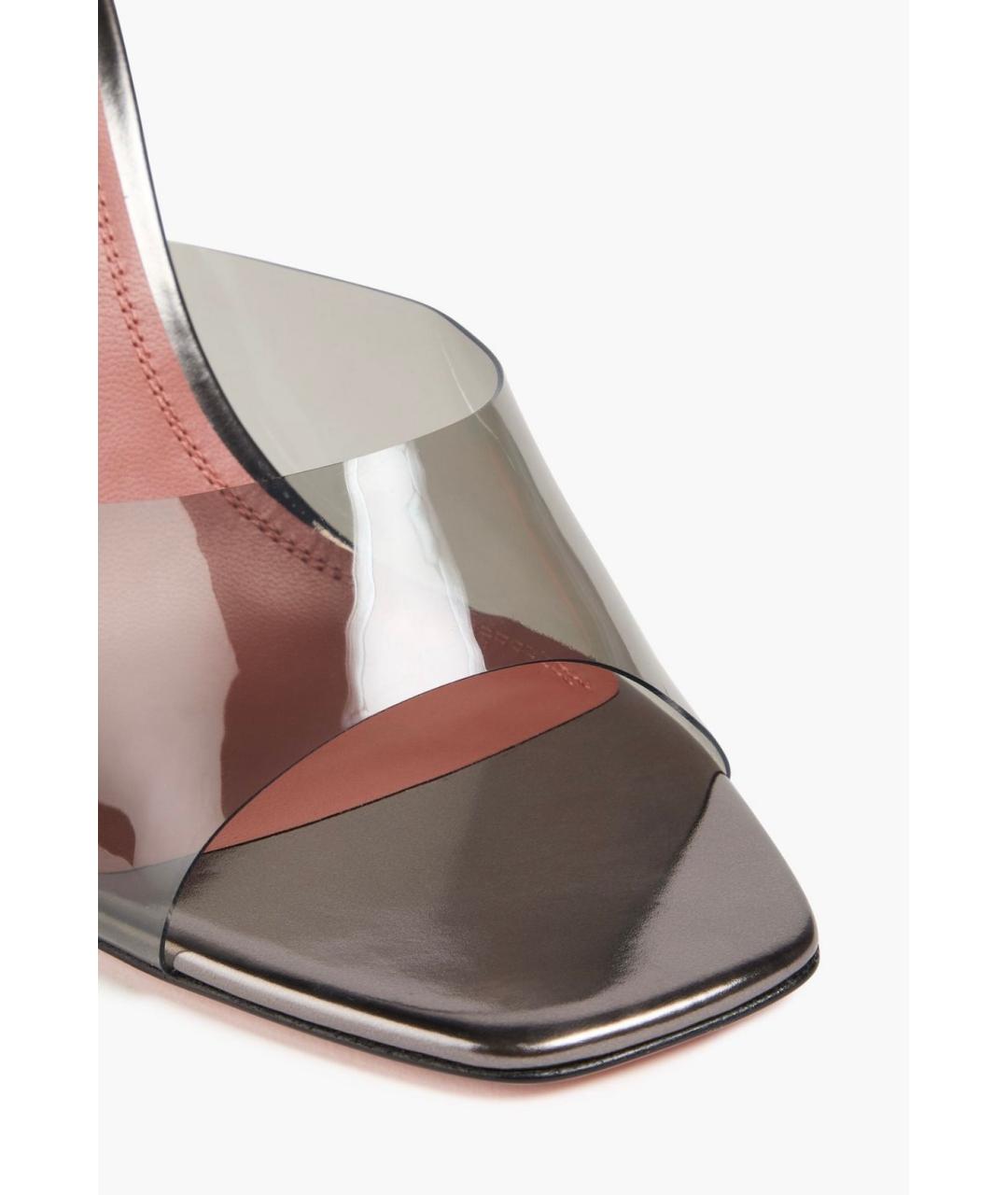 Amina Muaddi Серые резиновые мюли, фото 3