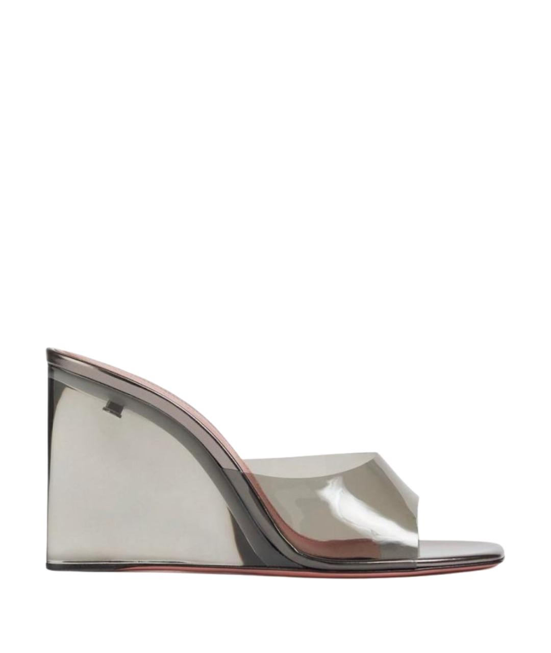 Amina Muaddi Серые резиновые мюли, фото 1