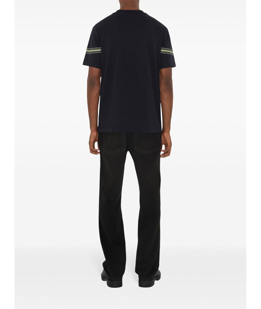 BURBERRY Черная хлопковая футболка, фото 2