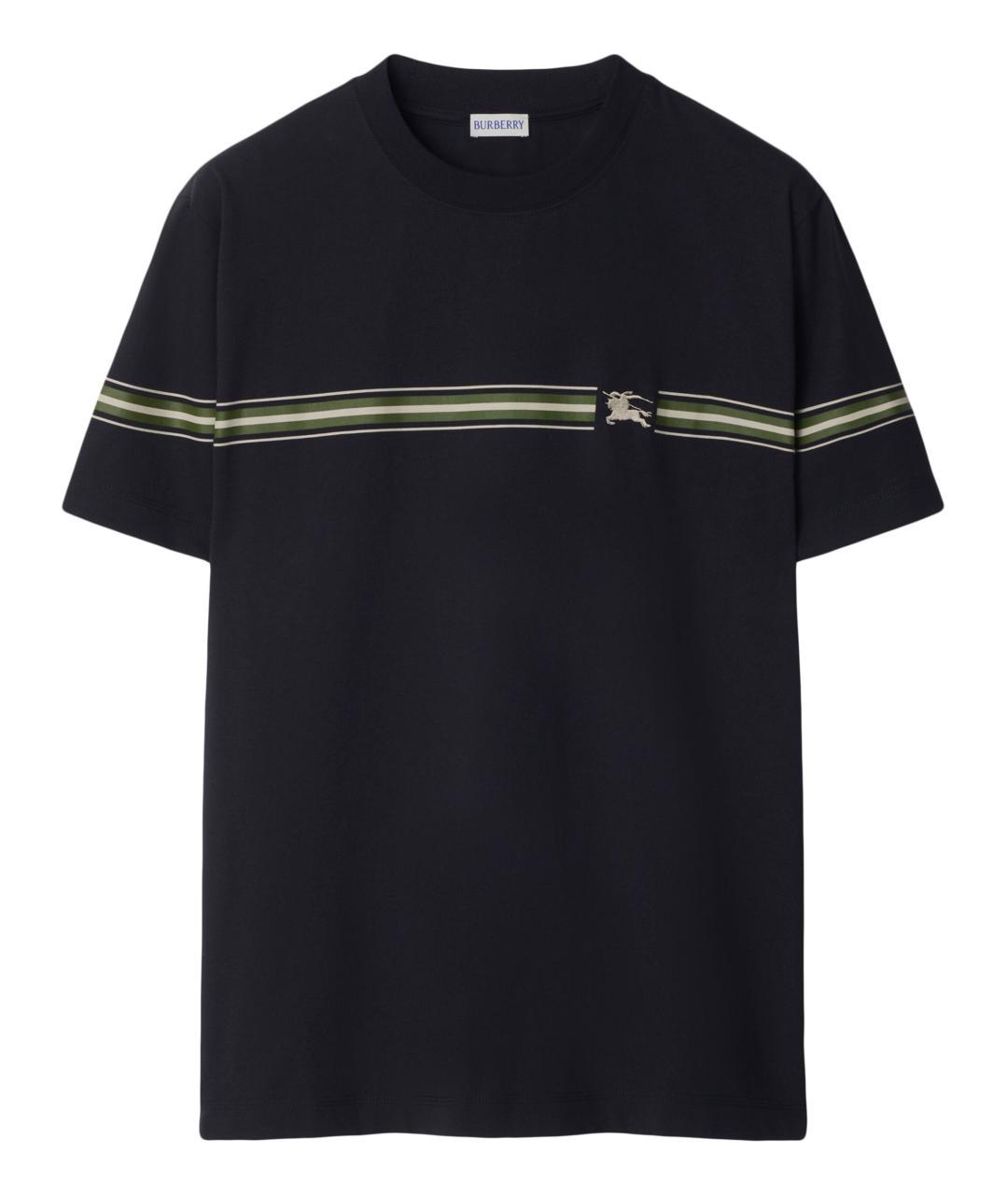 BURBERRY Черная хлопковая футболка, фото 1