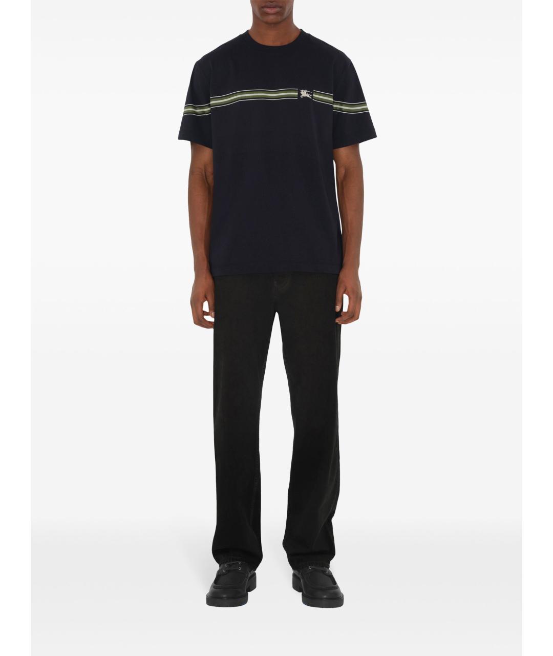 BURBERRY Черная хлопковая футболка, фото 5