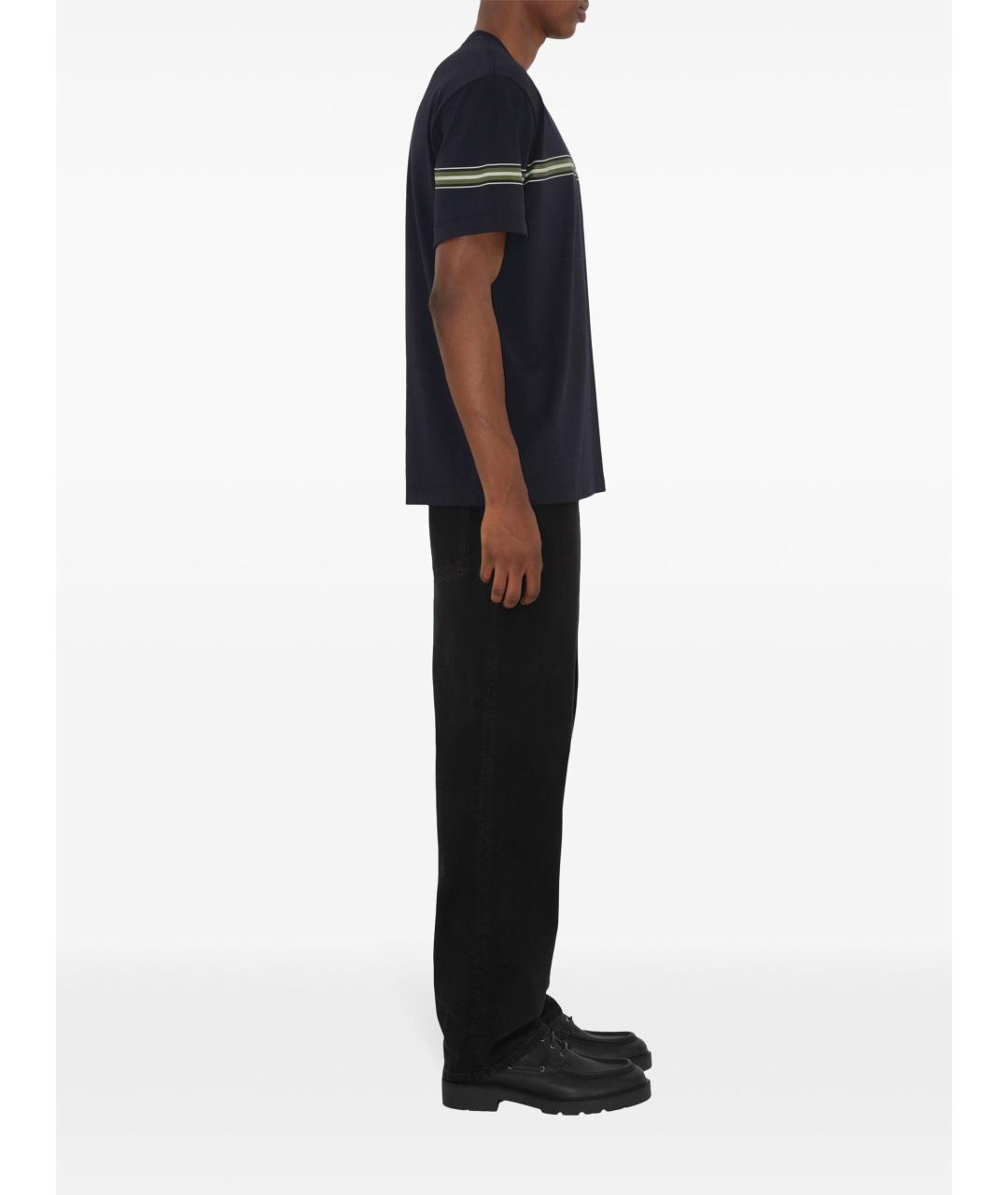 BURBERRY Черная хлопковая футболка, фото 3