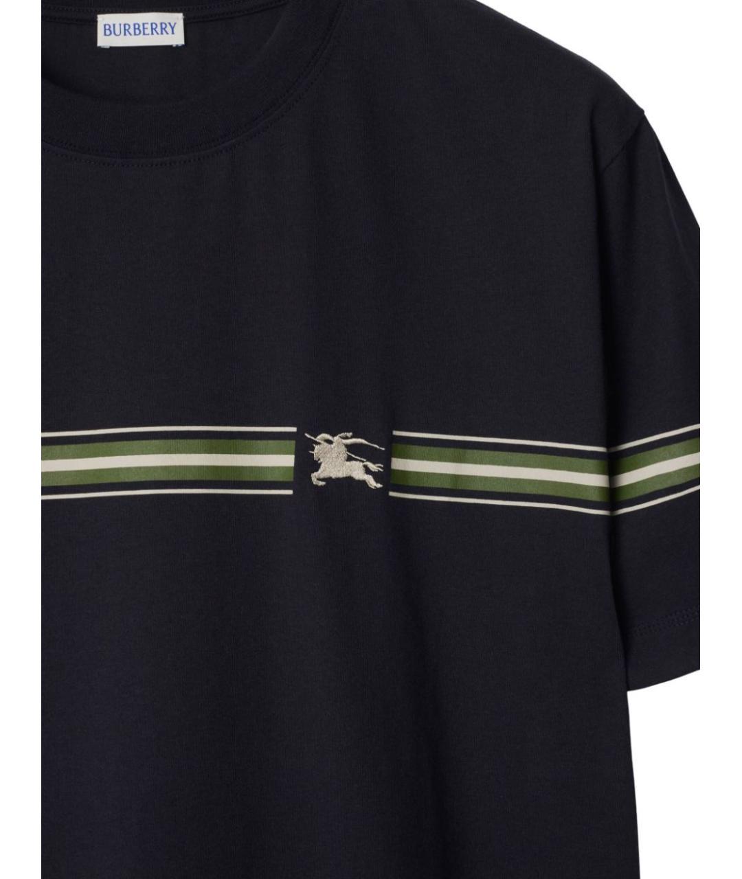 BURBERRY Черная хлопковая футболка, фото 4