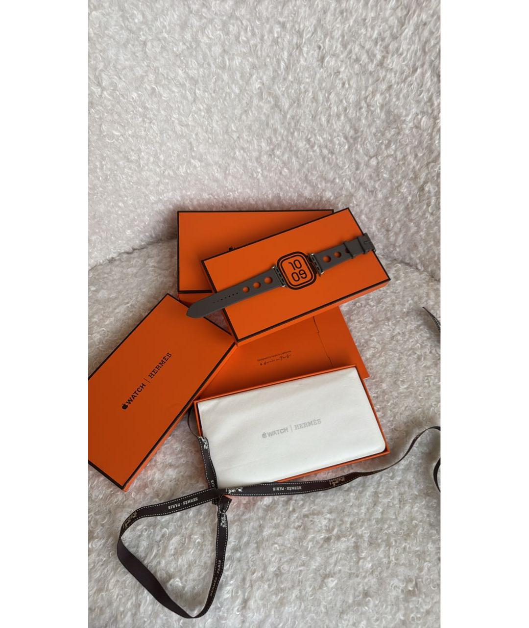 HERMES Серебряные титановые часы, фото 4