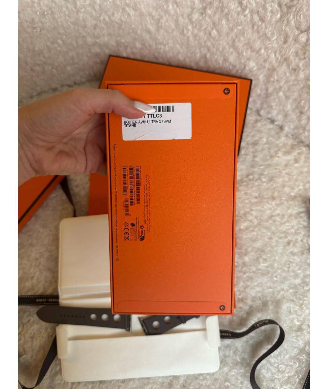 HERMES Серебряные титановые часы, фото 3