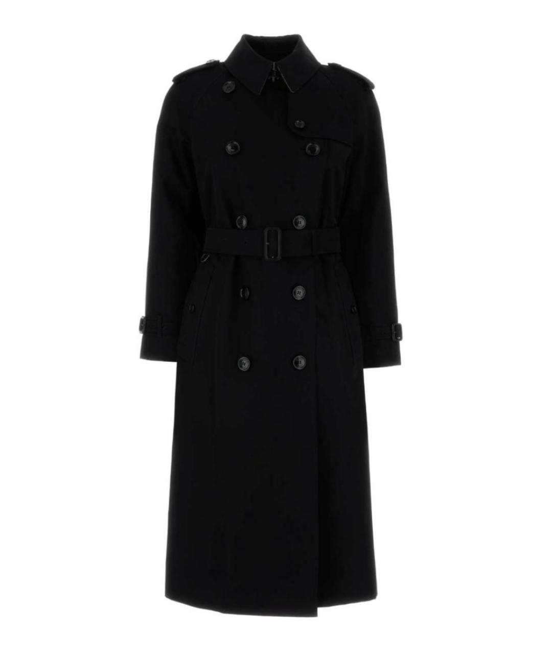 BURBERRY Черный хлопковый тренч/плащ, фото 1
