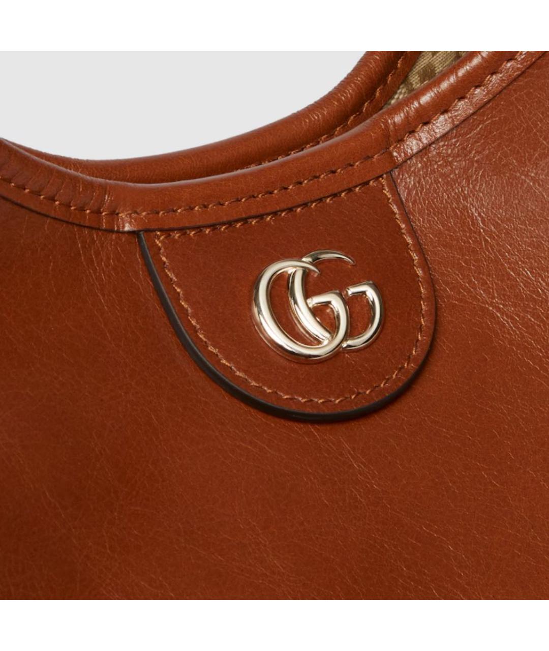 GUCCI Коричневая кожаная сумка с короткими ручками, фото 5