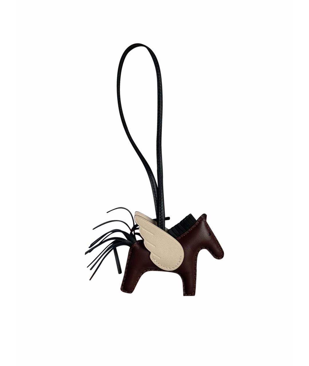 HERMES Бордовый брелок, фото 1