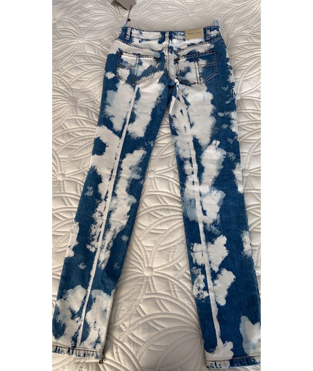 TOM FORD Голубые хлопко-эластановые джинсы слим, фото 2