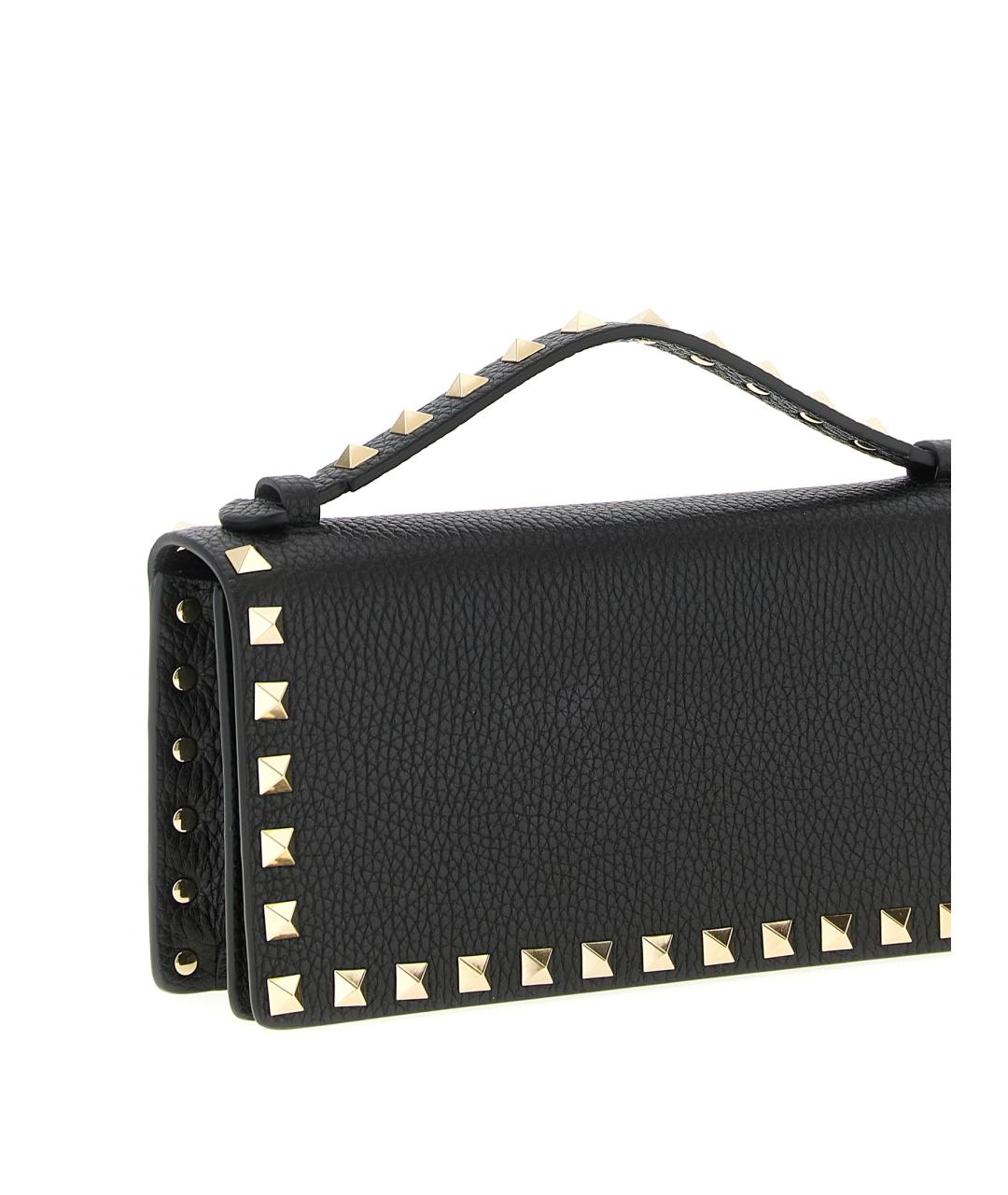 VALENTINO Черный кожаный кошелек, фото 3