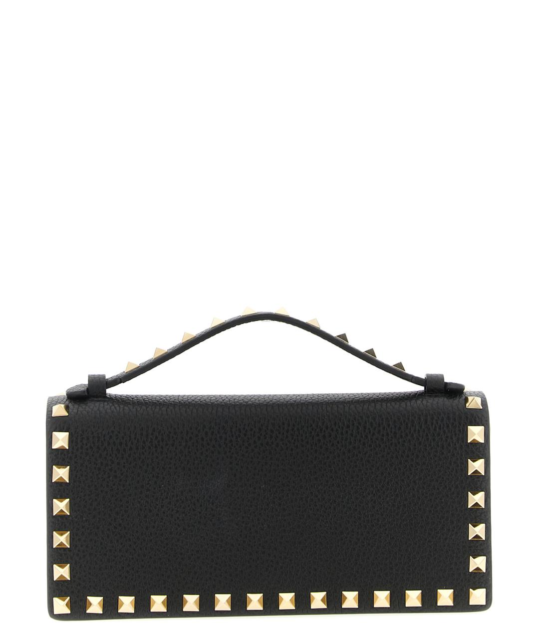 VALENTINO Черный кожаный кошелек, фото 1