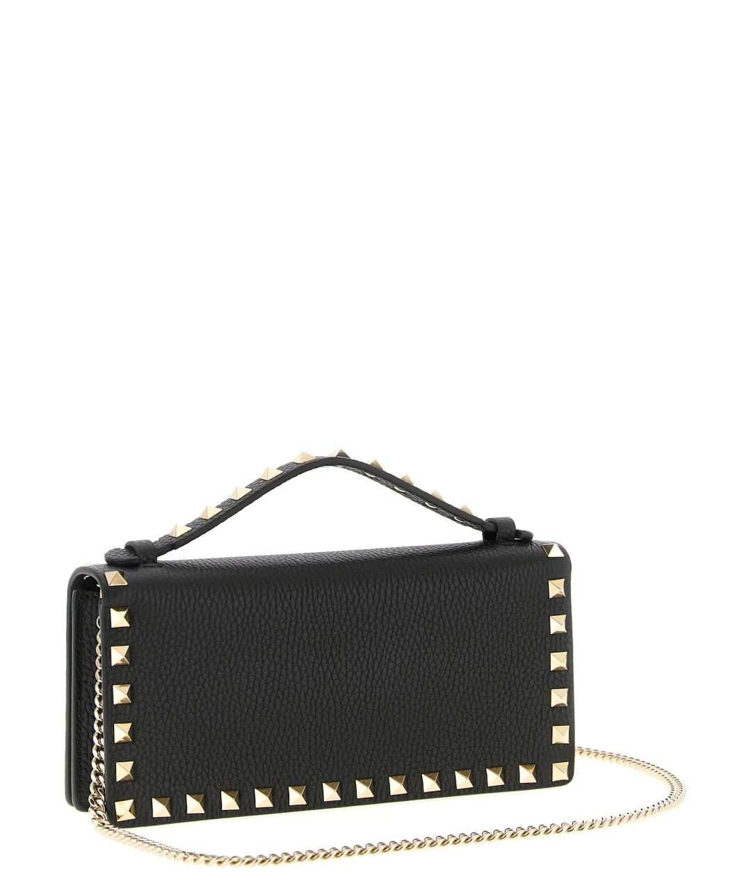 VALENTINO Черный кожаный кошелек, фото 2