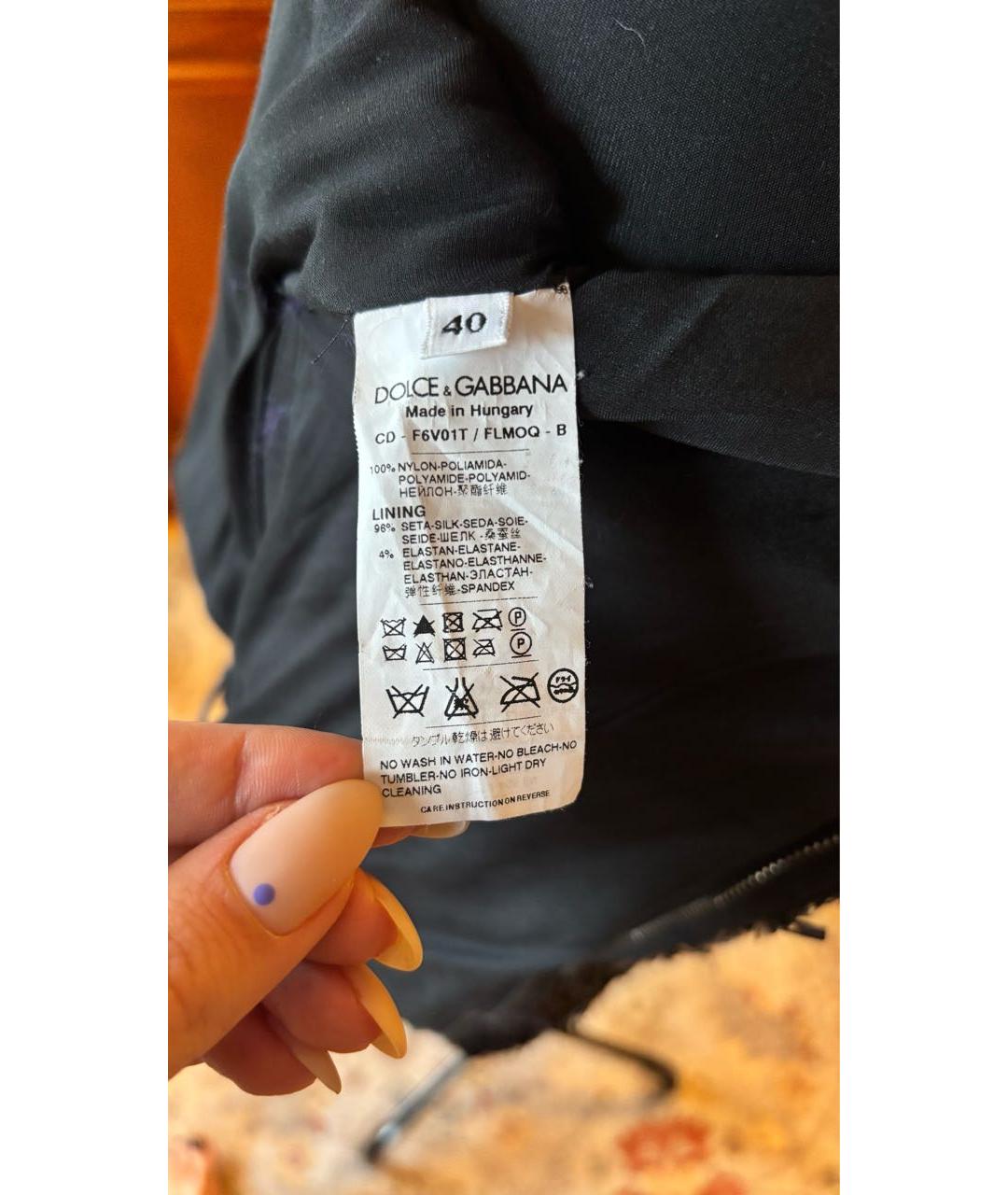 DOLCE&GABBANA Черное шелковое вечернее платье, фото 7