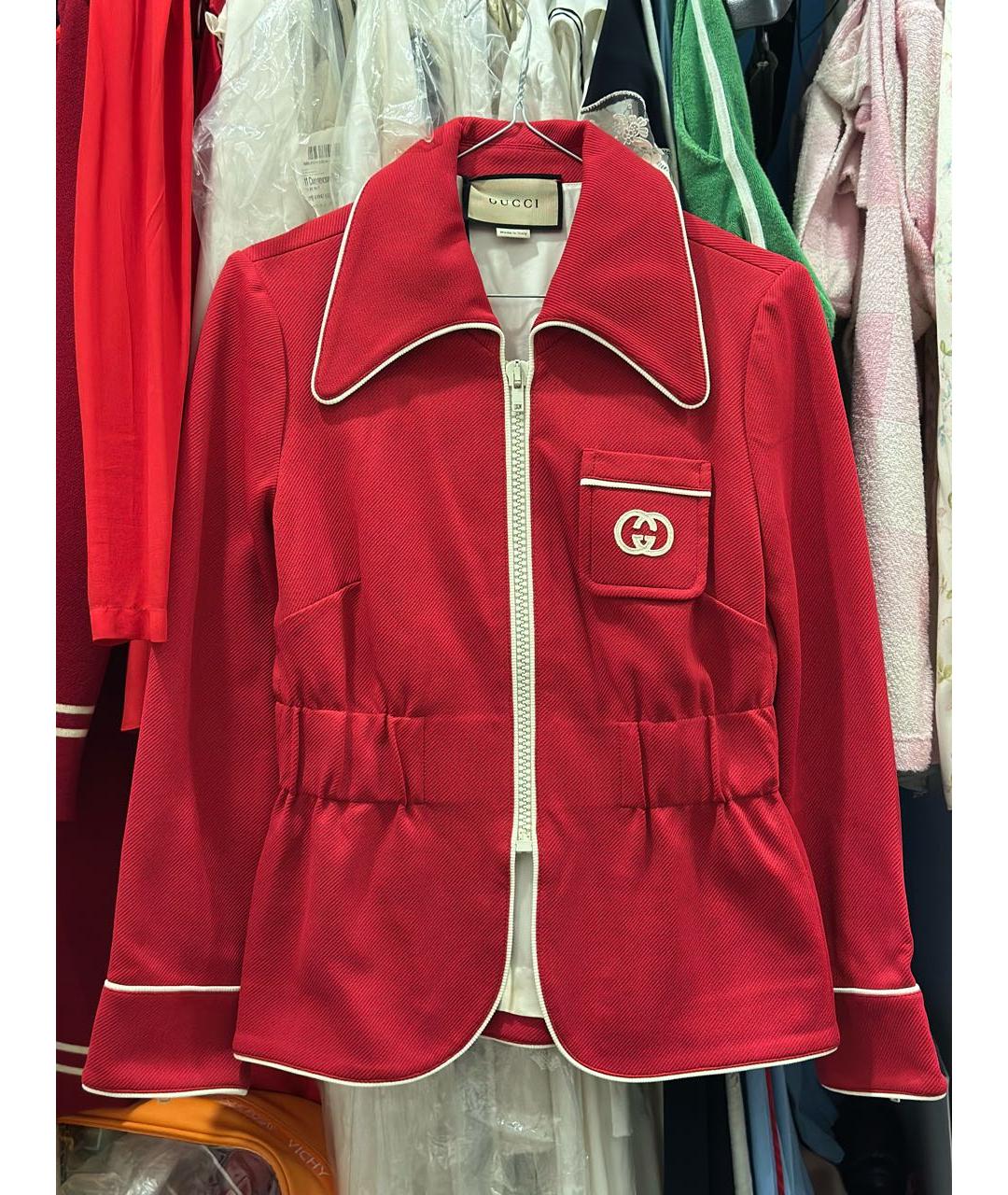 GUCCI Красный вискозный жакет/пиджак, фото 6