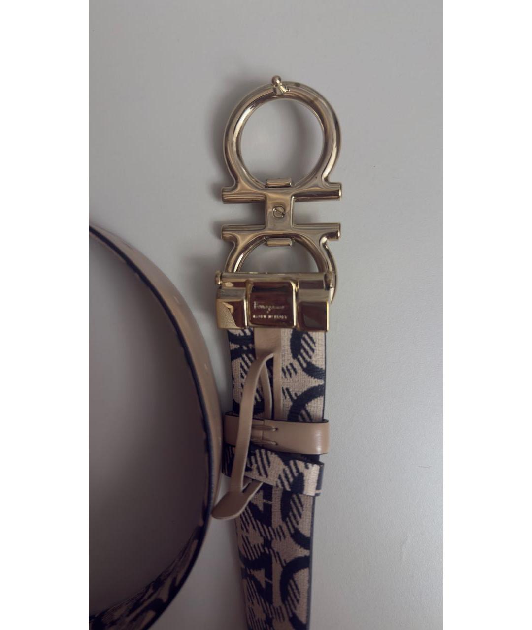 FERRAGAMO Бежевый кожаный ремень, фото 3