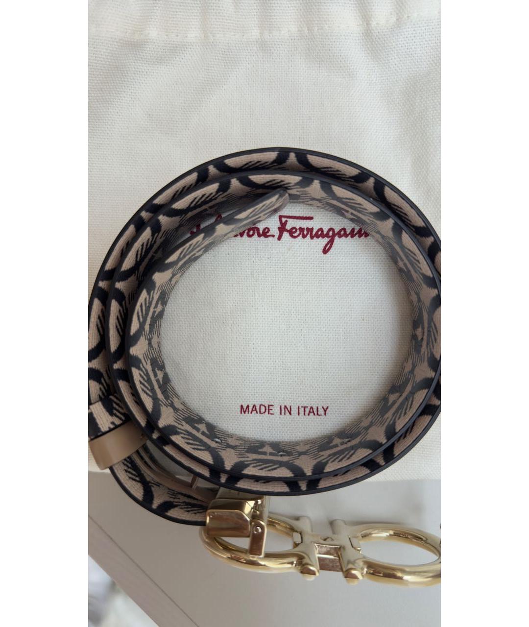 FERRAGAMO Бежевый кожаный ремень, фото 4